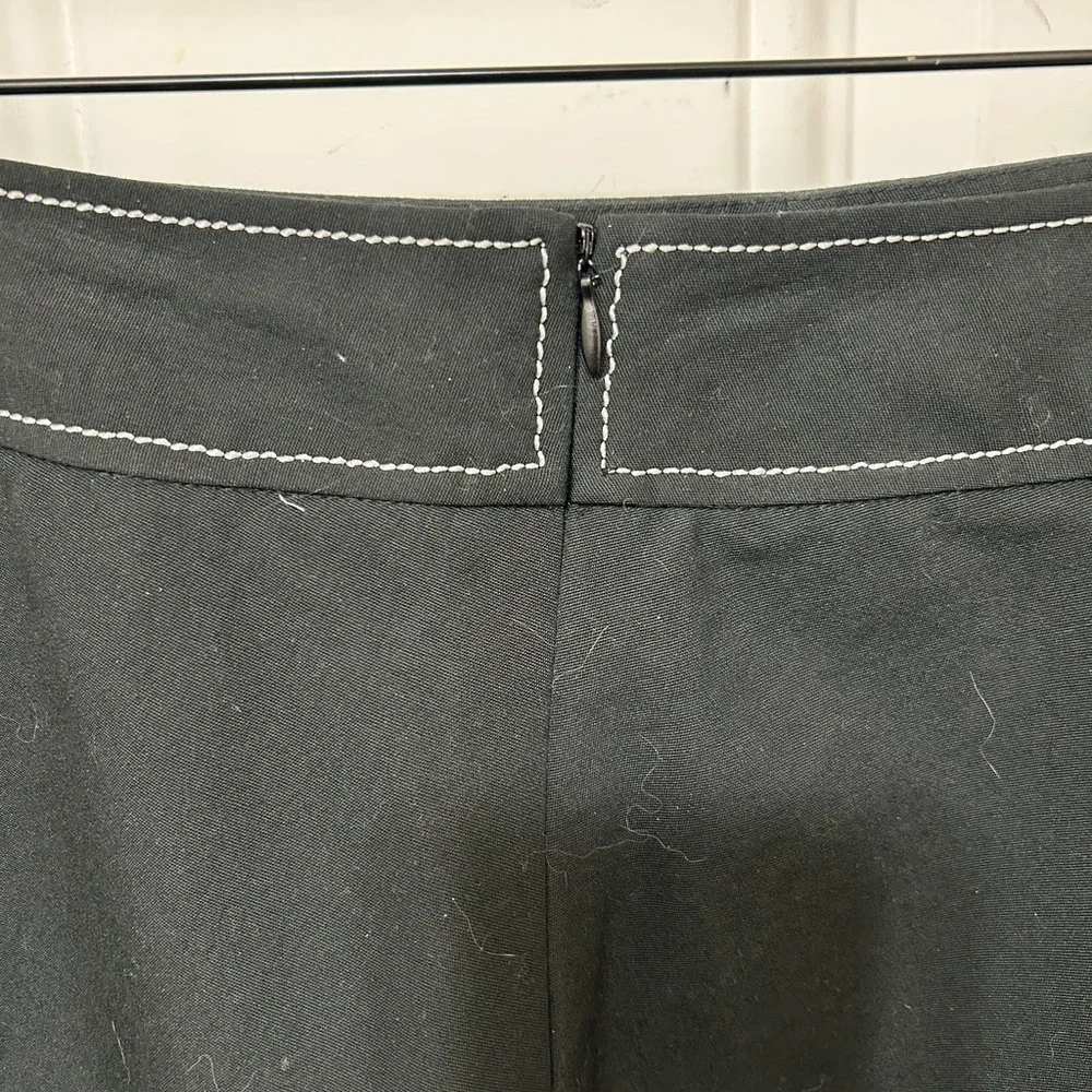 Black A-Line Skirt with Purple Rose Embroidery - Picture 7 of 8